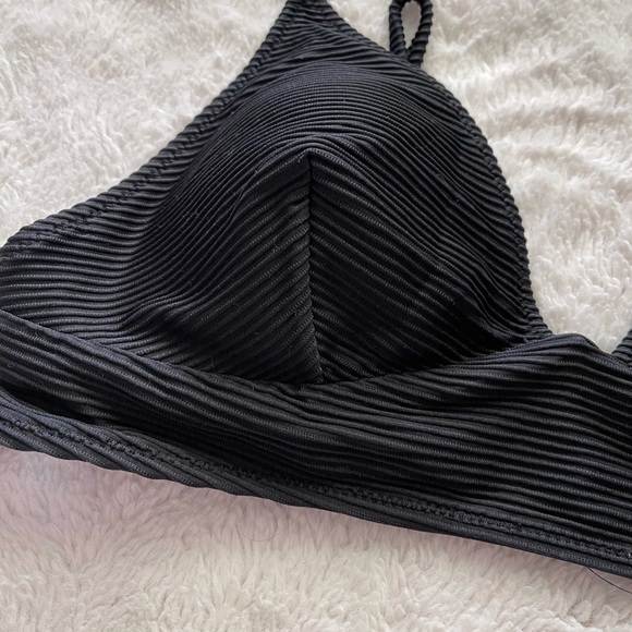Old Navy black textured bikini top only - Picture 2 of 7